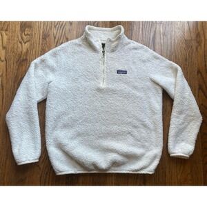 Patagonia Fleece Pullover Womens Size Large White Los Gatos 1/4 Zip Sherpa